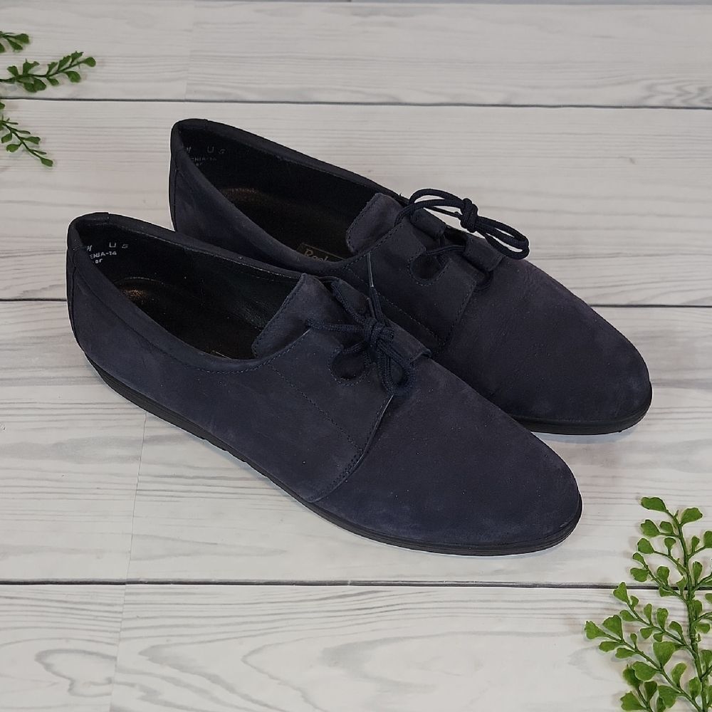 Rockport Suede Lace-Up Loafers Comfort Shoes - Dark Navy Womens Size 9.5